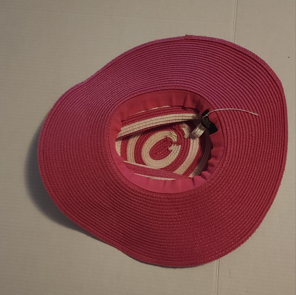 Magid Hats pink white stripped floppy hat - Picture 2 of 4